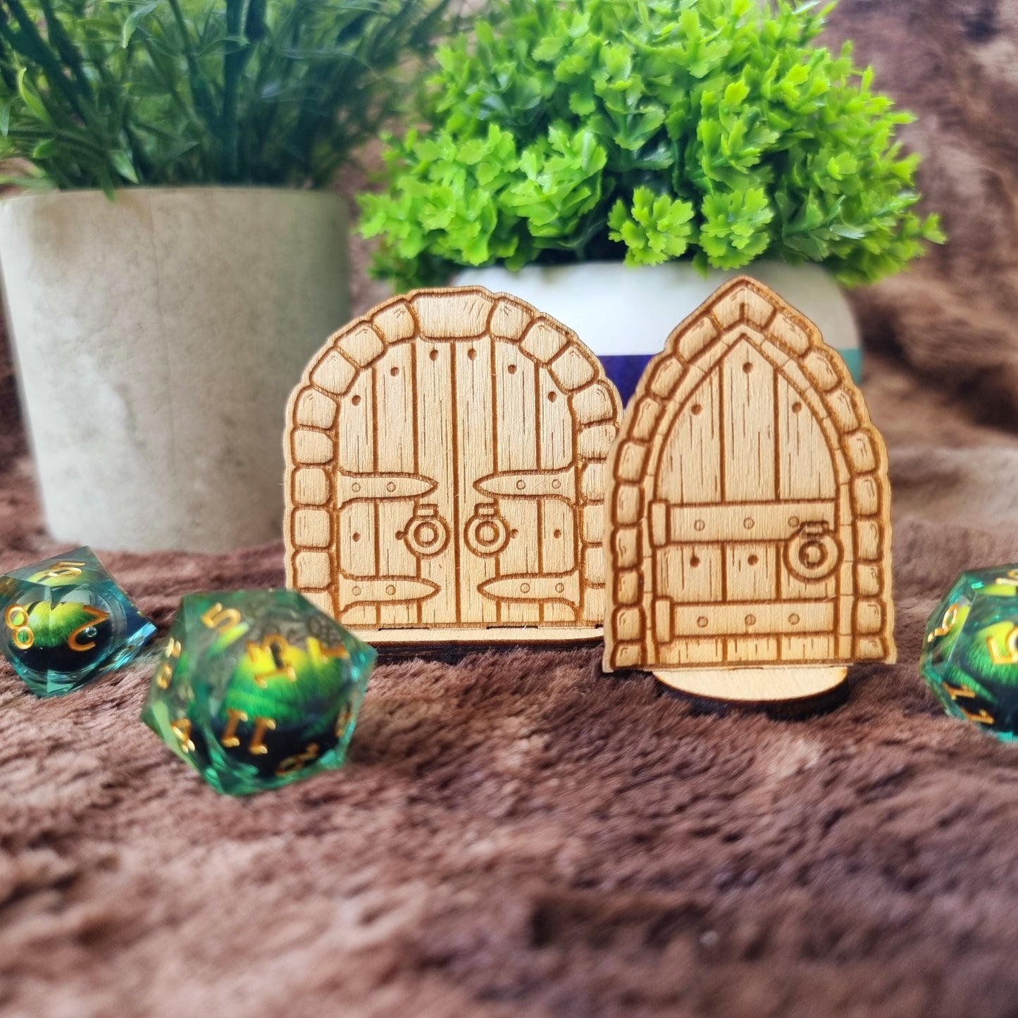Portes 1 simple + 1 double Token en bois TD001A