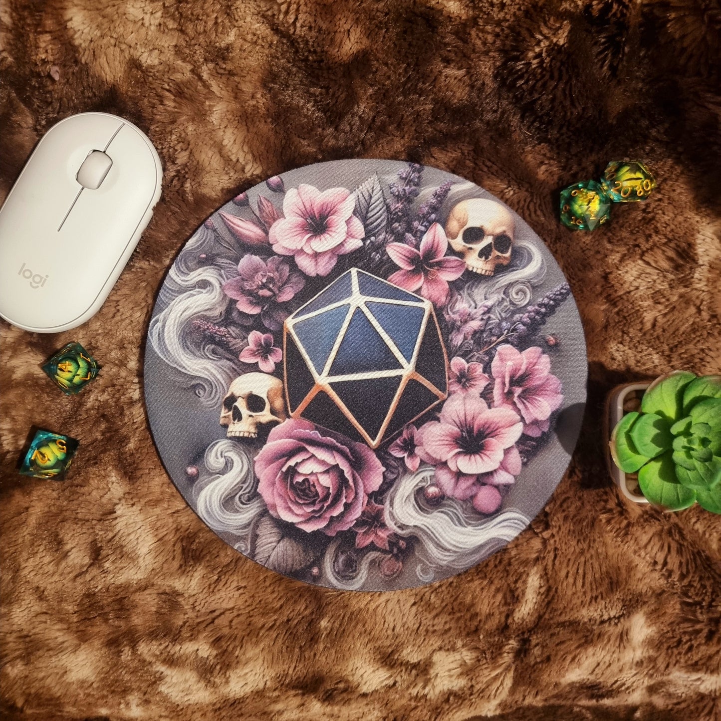 Tapis de souris D20 des nécromanciens Rond