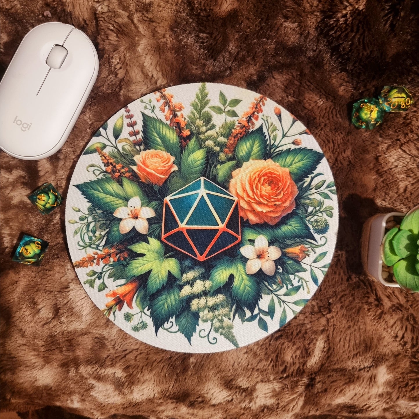 Tapis de souris D20 des druides Rond