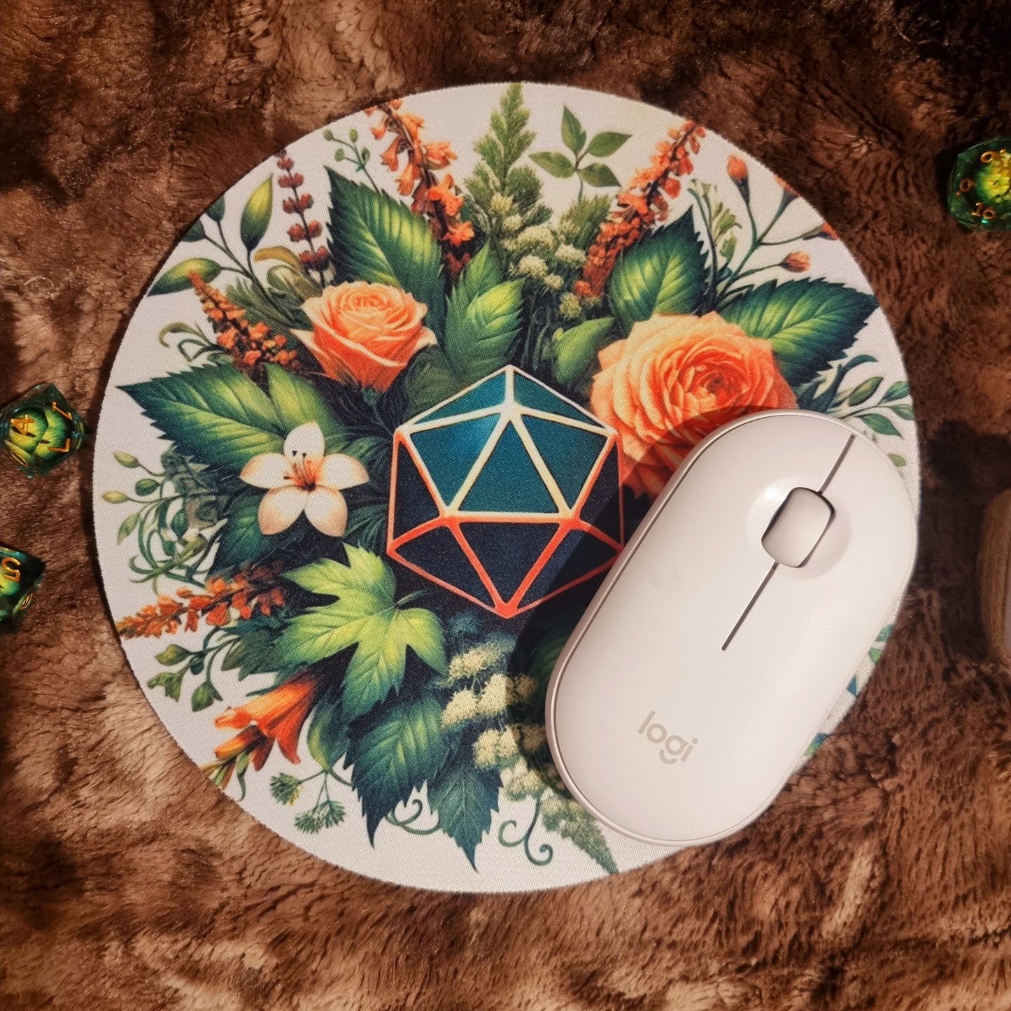 Tapis de souris D20 des druides Rond