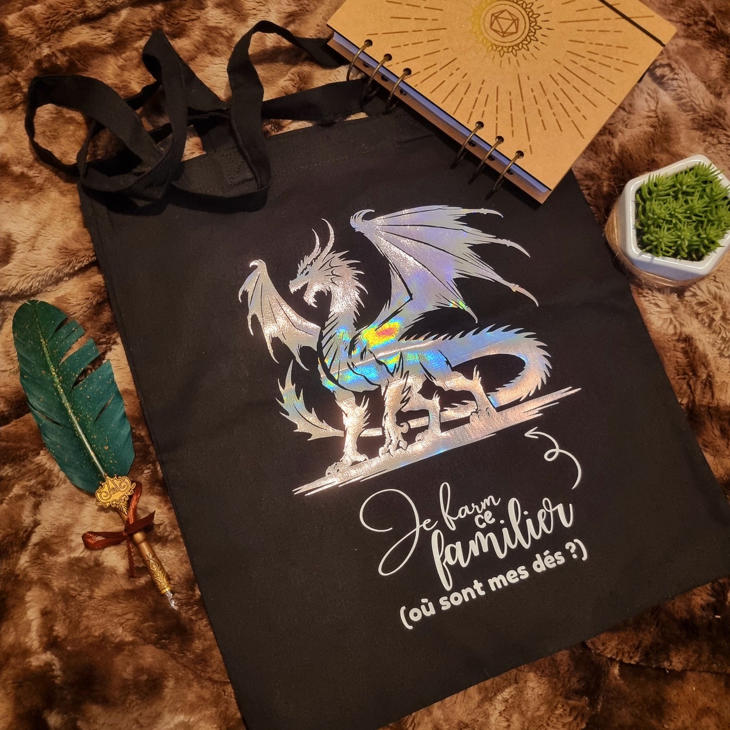 Tote Bag de matériel Je farm ce familier NOIR
