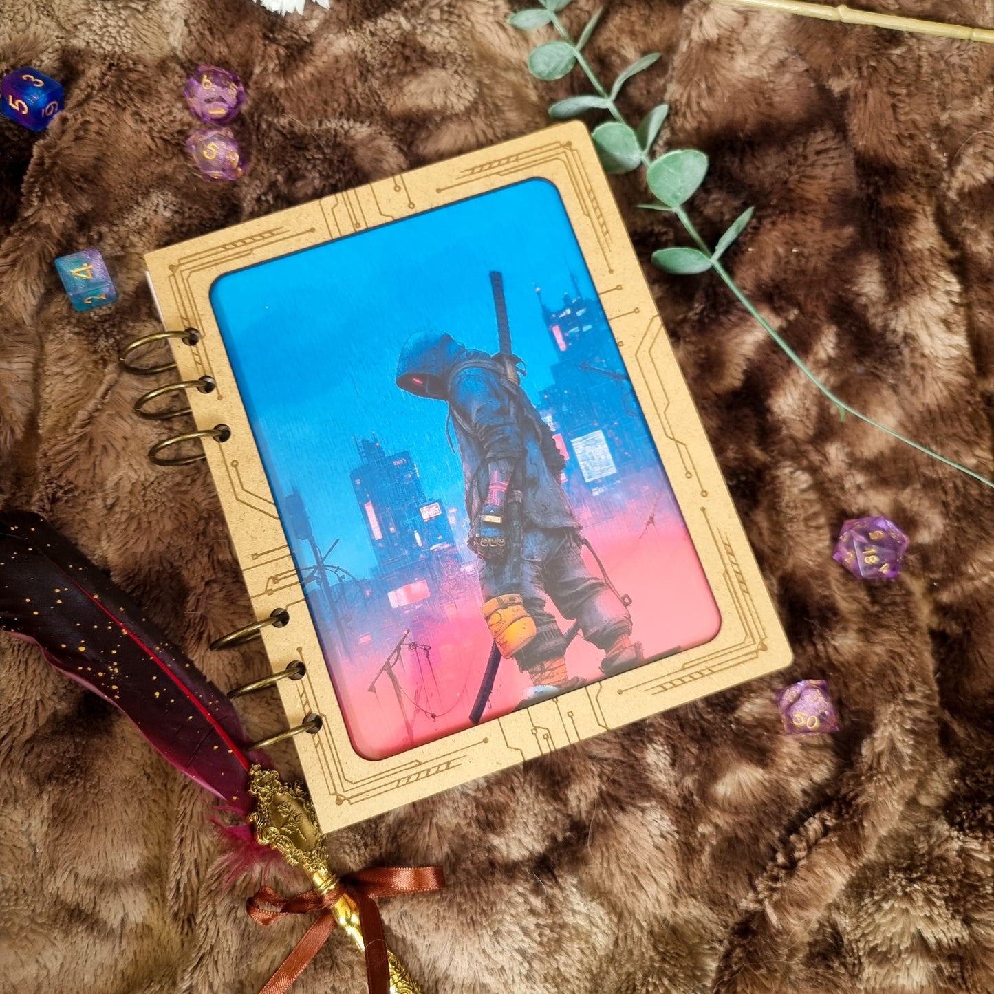 Carnet en bois Customisable Cyberpunk