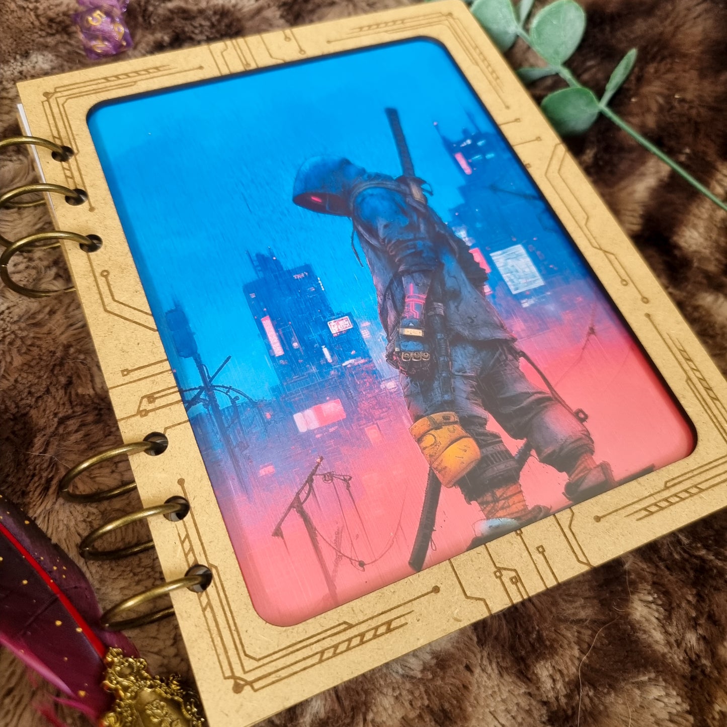 Carnet en bois Customisable Cyberpunk