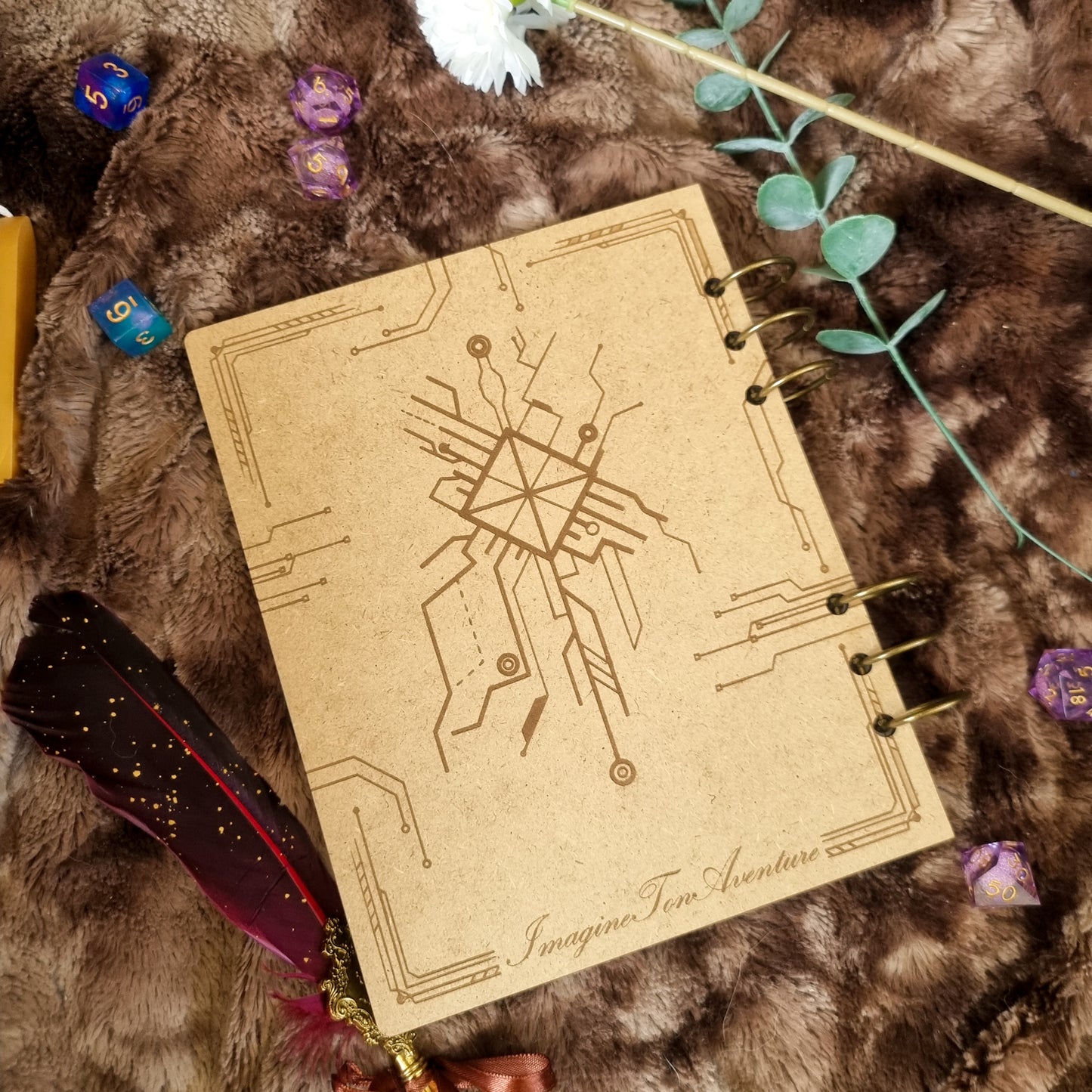 Carnet en bois Customisable Cyberpunk