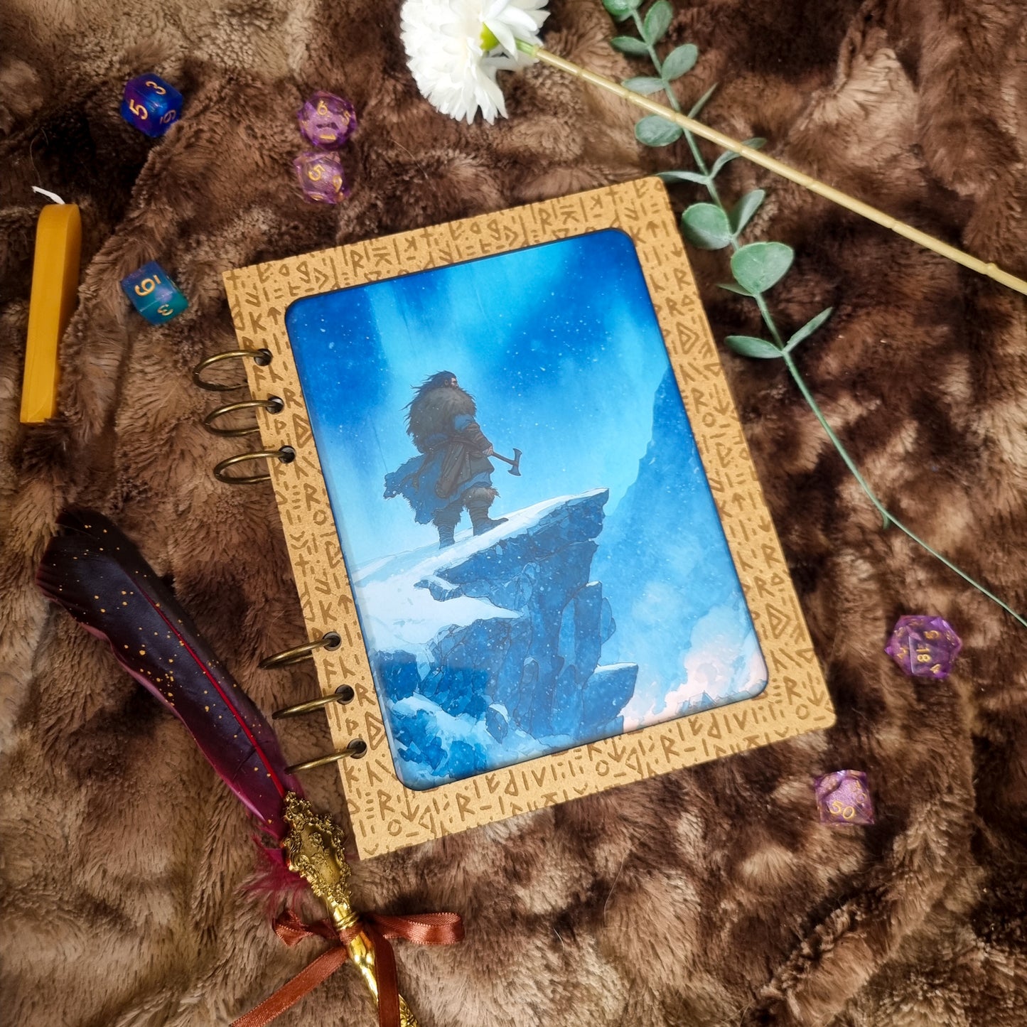 Carnet en bois Customisable Runes