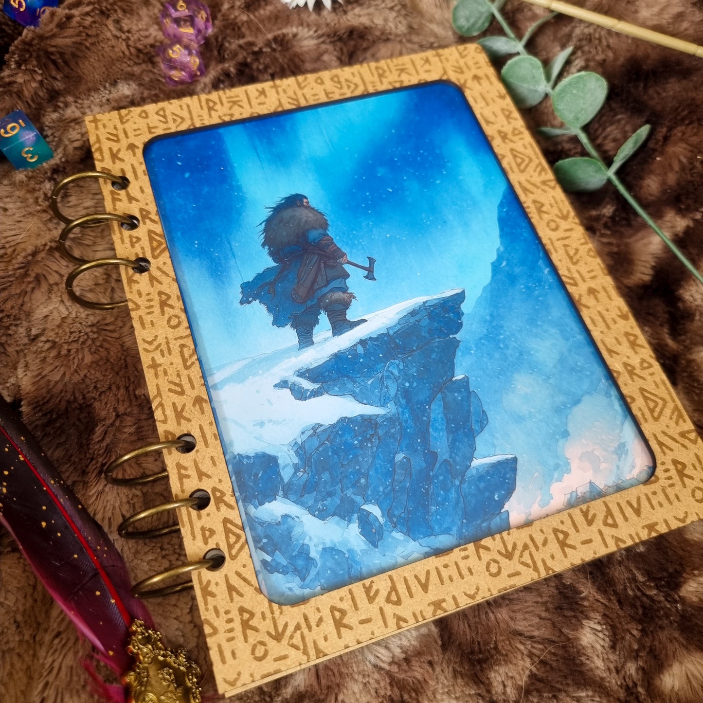 Carnet en bois Customisable Runes