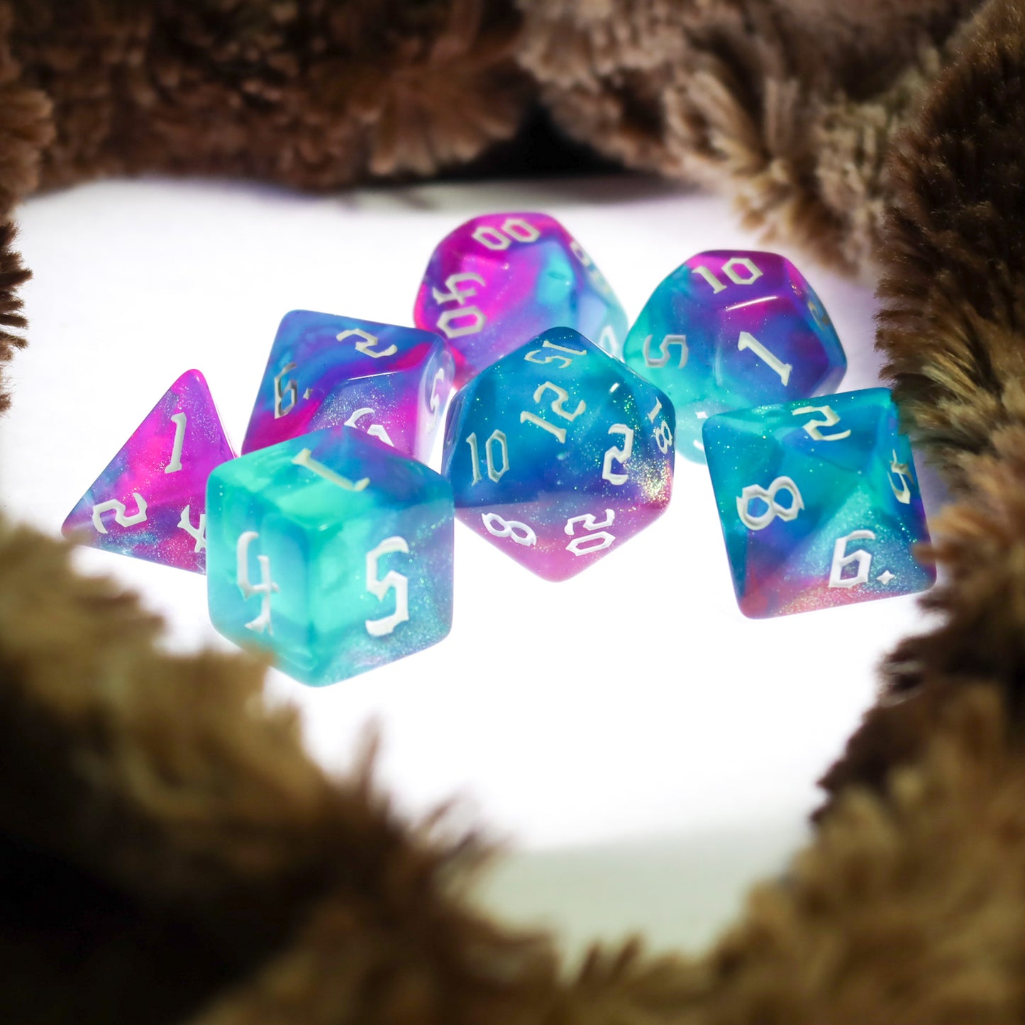 Set de dés avec pochon personnalisé Crystal d'outre-tombe