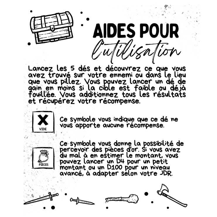 5 dés de génération de récompense/loot