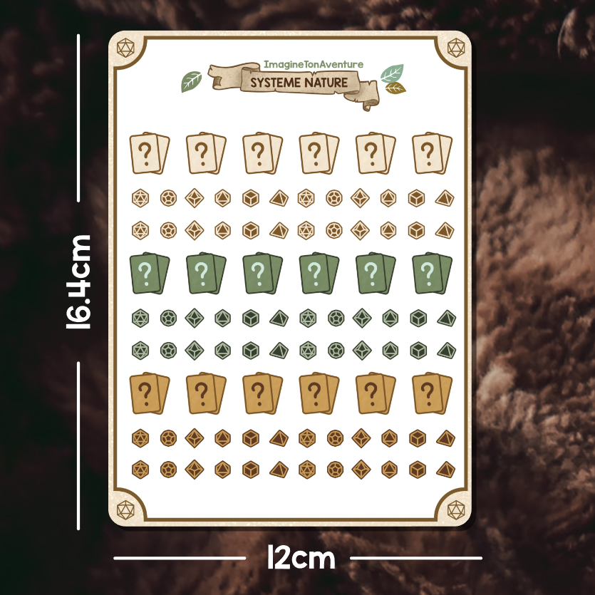 Planche d'autocollants Mat Système nature