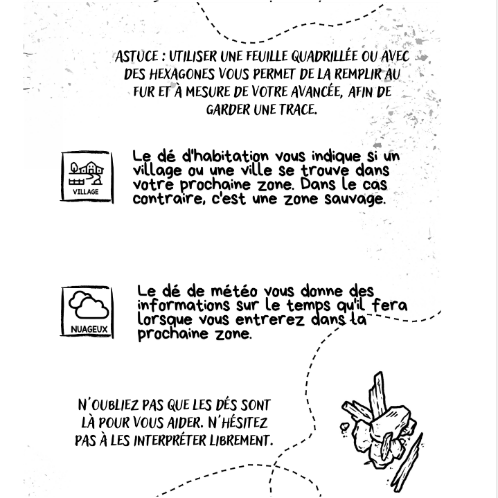 4 dés de génération d'exploration