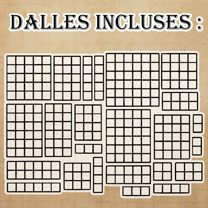 24 Dalles avec motifs pierres