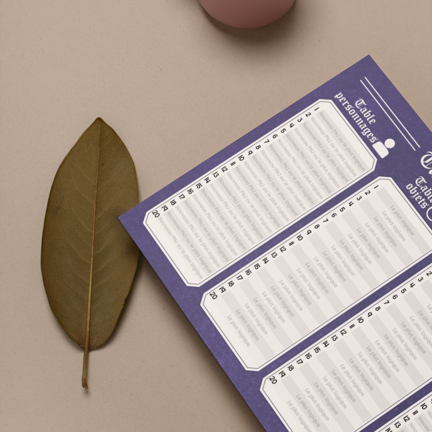 SoloTaisie : Bloc-note 25 feuilles de tables d'avancement