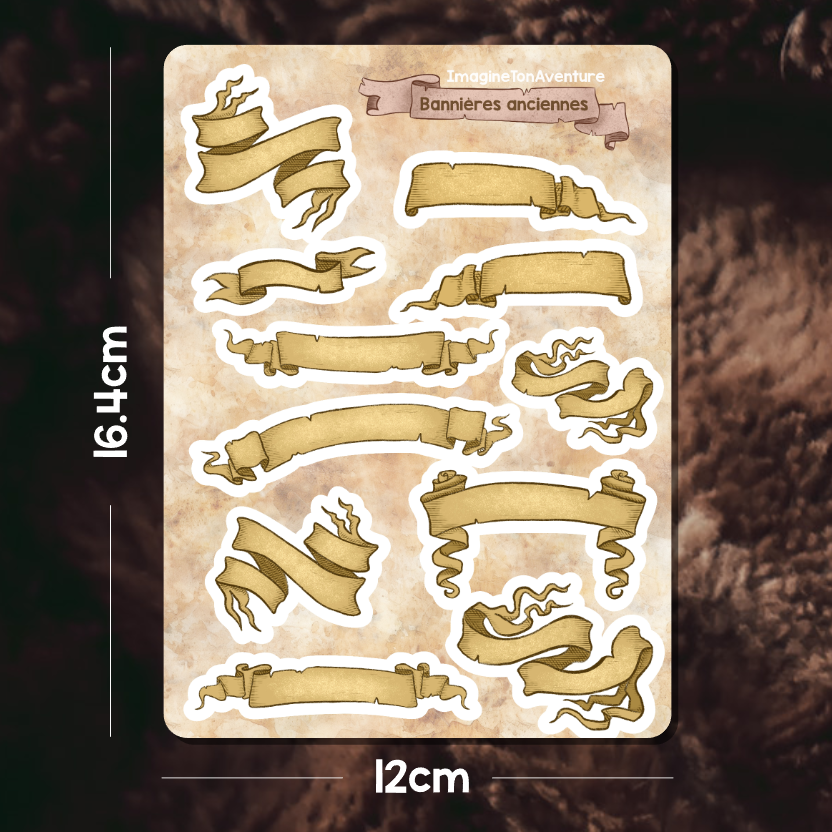 Planche d'autocollants mat Bannières anciennes