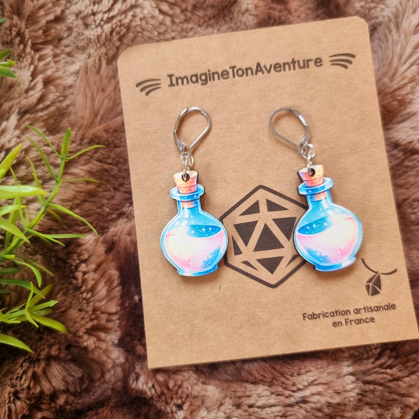 Boucles d'oreilles pendantes Potions de soin