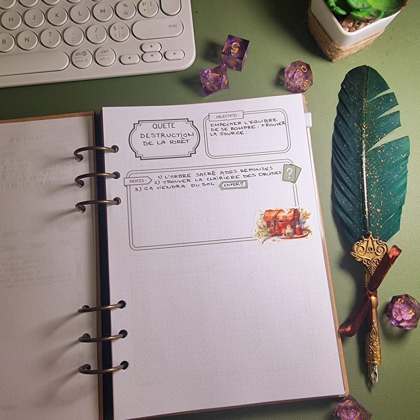 Journaling complet de campagne Le bois maudit En bois