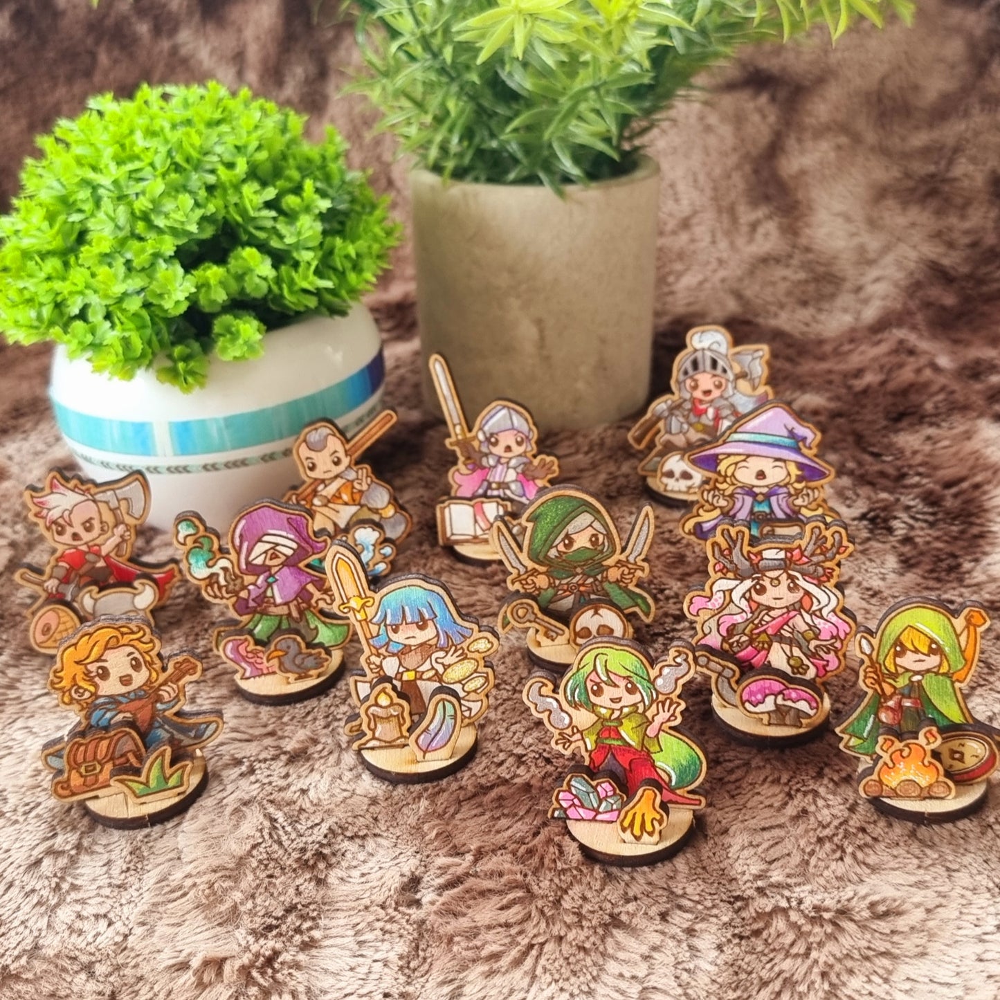 [Collection complète] Personnages Token en bois