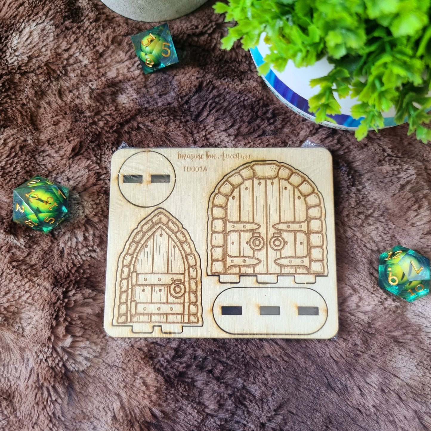 Portes 1 simple + 1 double Token en bois TD001A