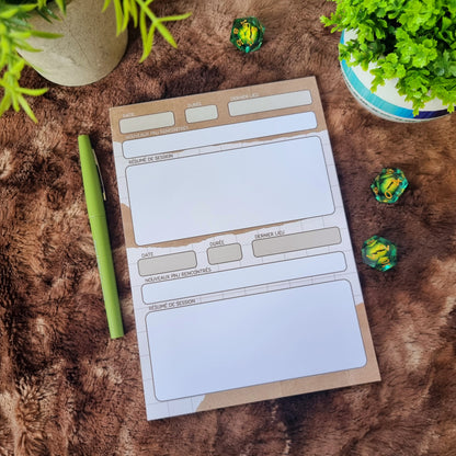 SoloTaisie : Bloc-note 25 feuilles recto/verso résumé de parties