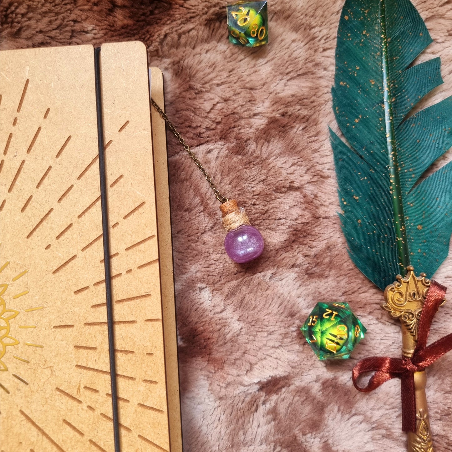 Fiole ronde décorative pour carnet