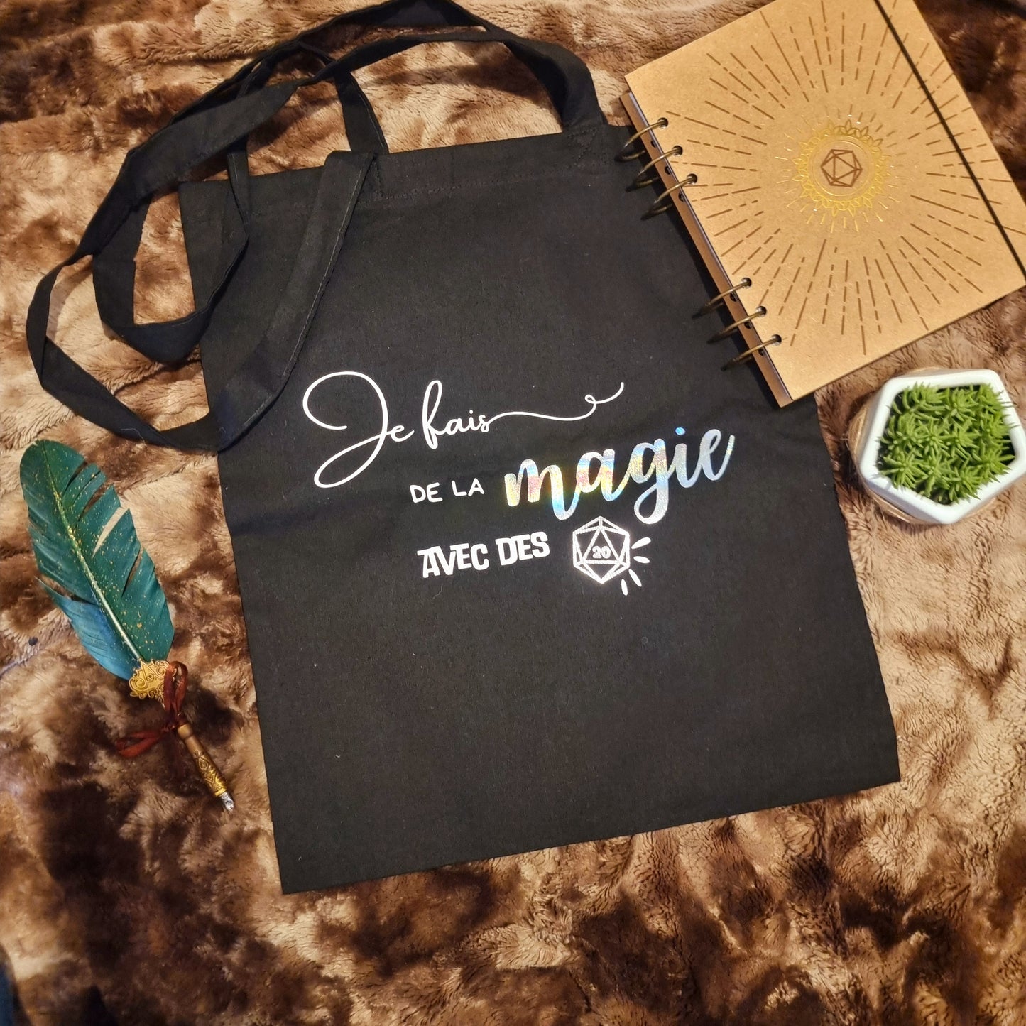 Tote Bag de matériel Je fais de la magie Holographique NOIR