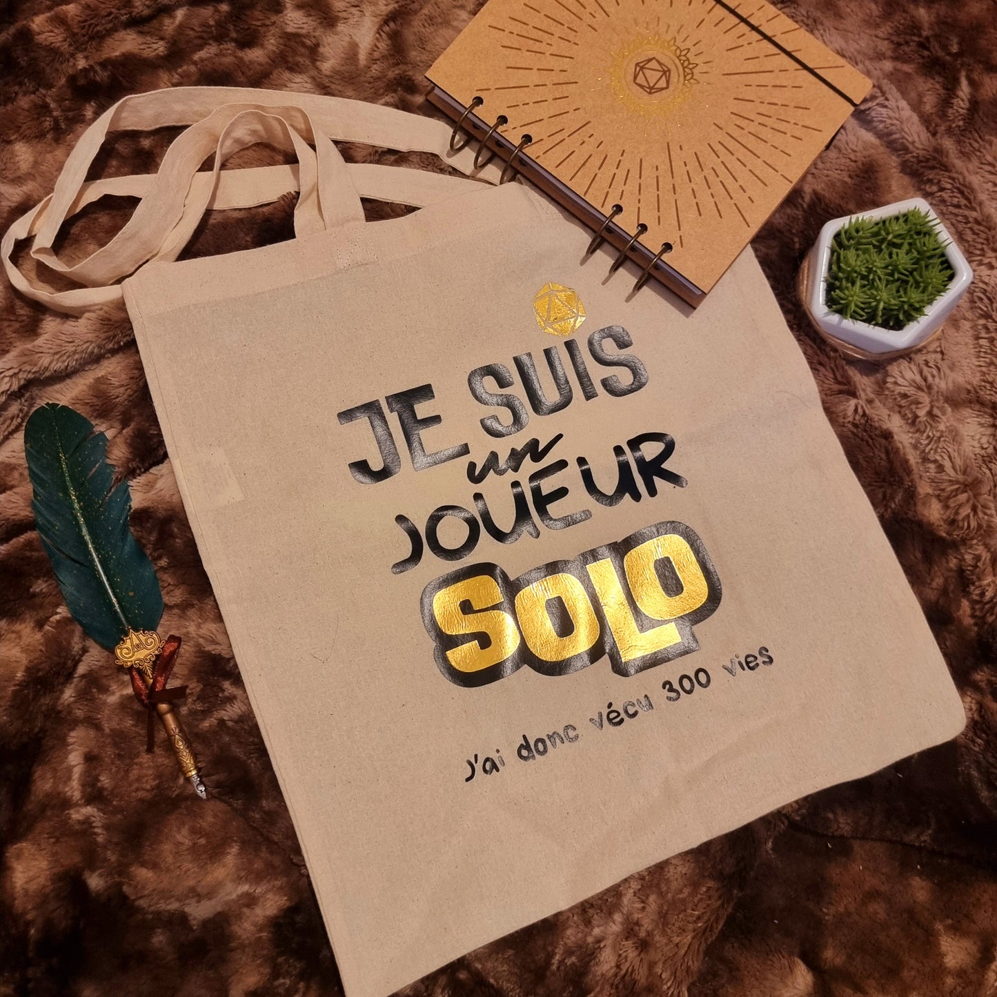 Tote Bag de matériel Je suis un joueur solo BLANC