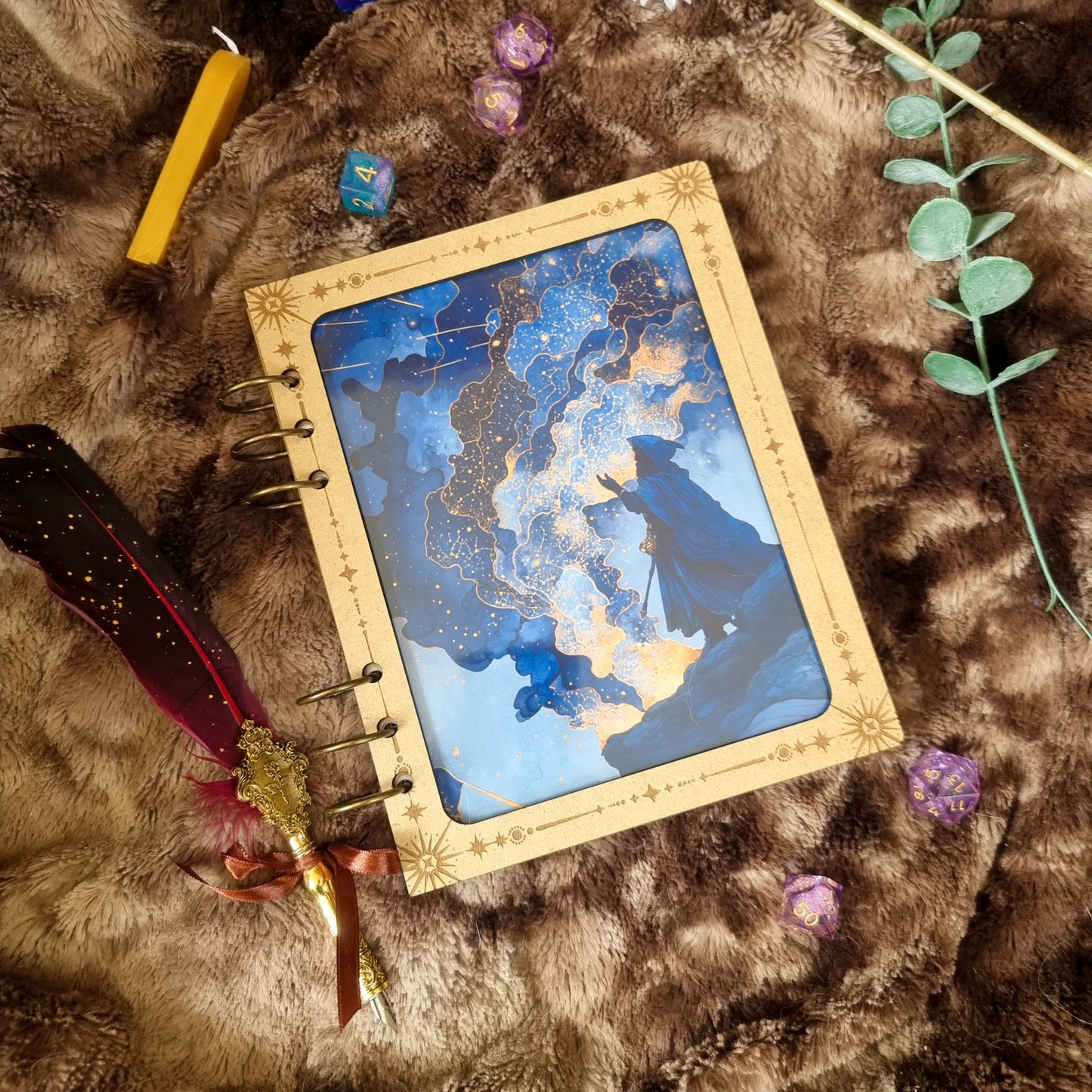 Carnet en bois Customisable Etoiles du soir