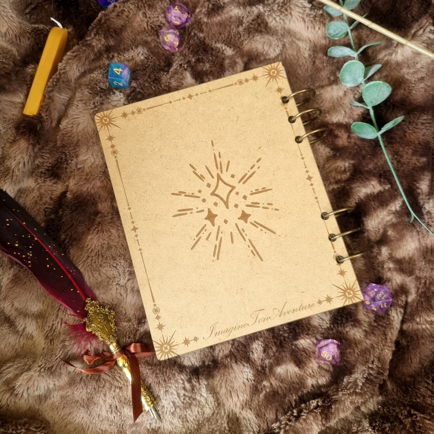 Carnet en bois Customisable Etoiles du soir