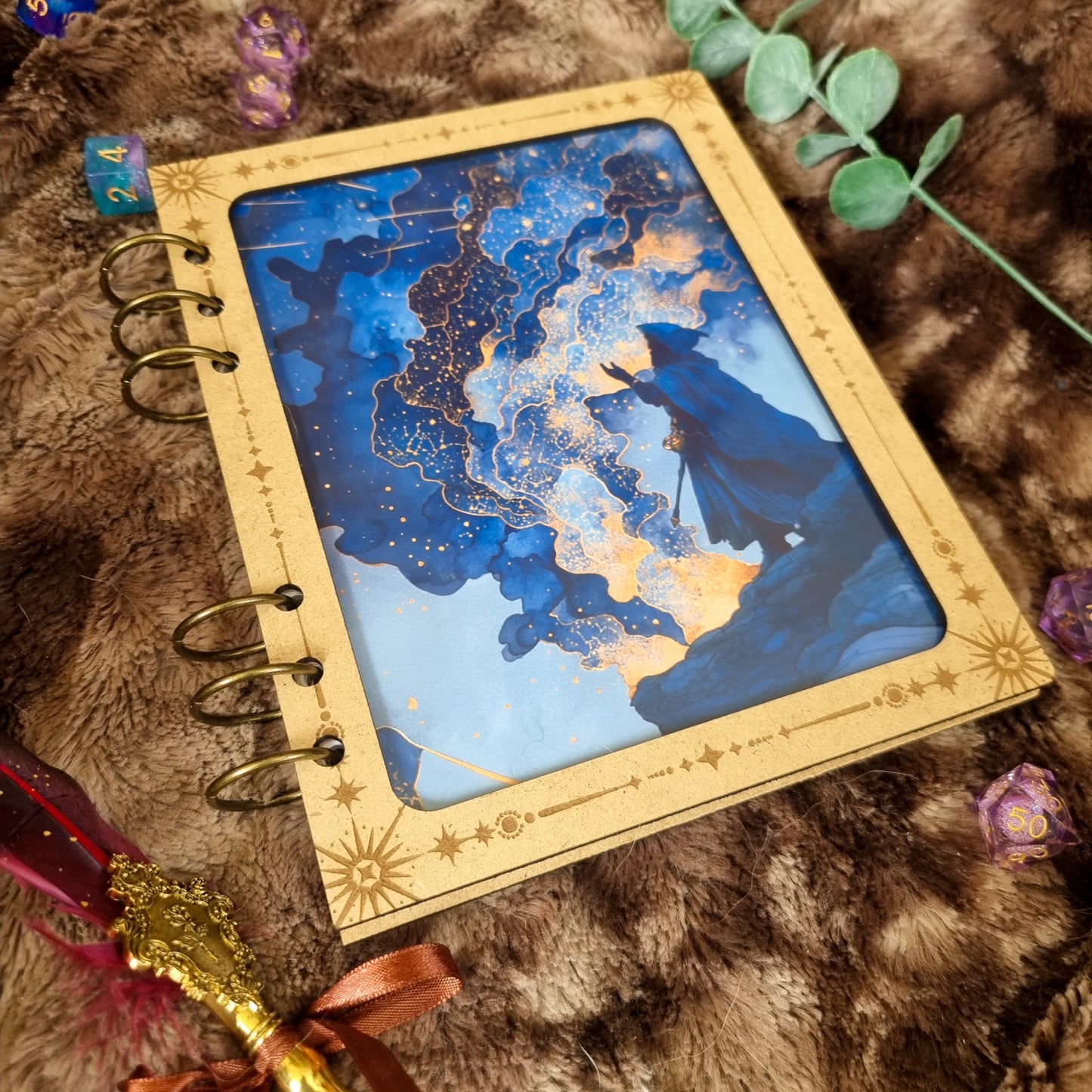 Carnet en bois Customisable Etoiles du soir
