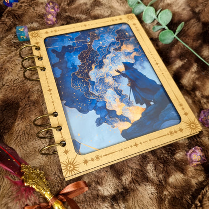 Carnet en bois Customisable Etoiles du soir