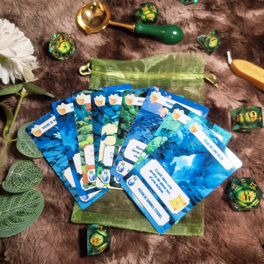 Cartes d'ingrédients pour quêtes en métal