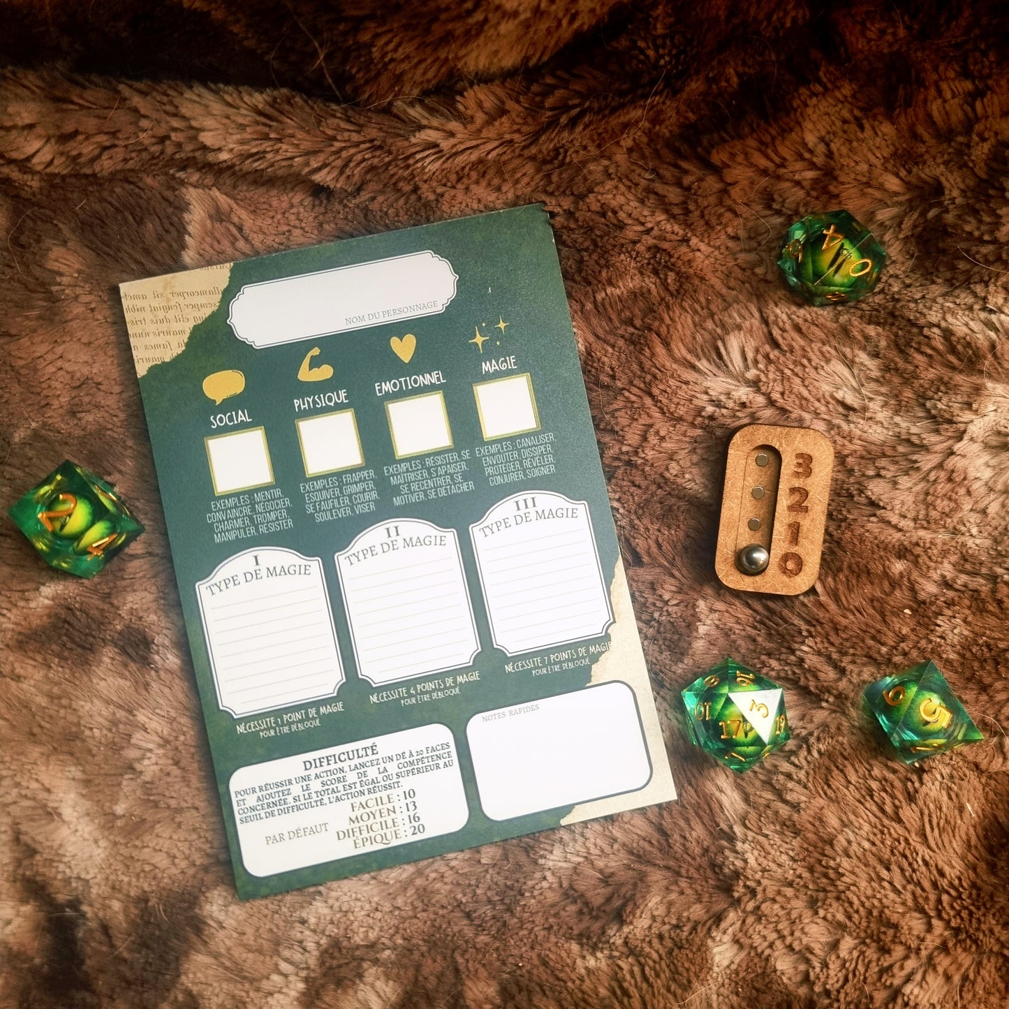 Saga - Au seuil de l'aventure - Bloc de Fiches Personnages  A6 + compteur