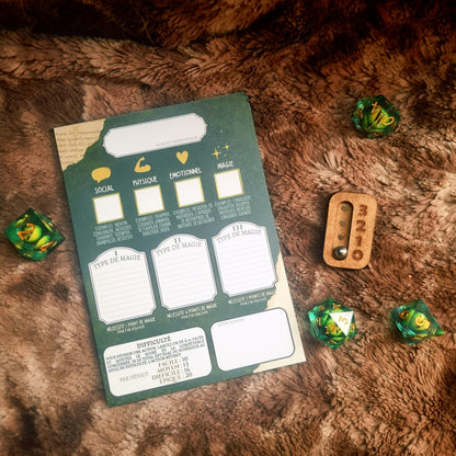 Saga - Au seuil de l'aventure - Bloc de Fiches Personnages  A6 + compteur