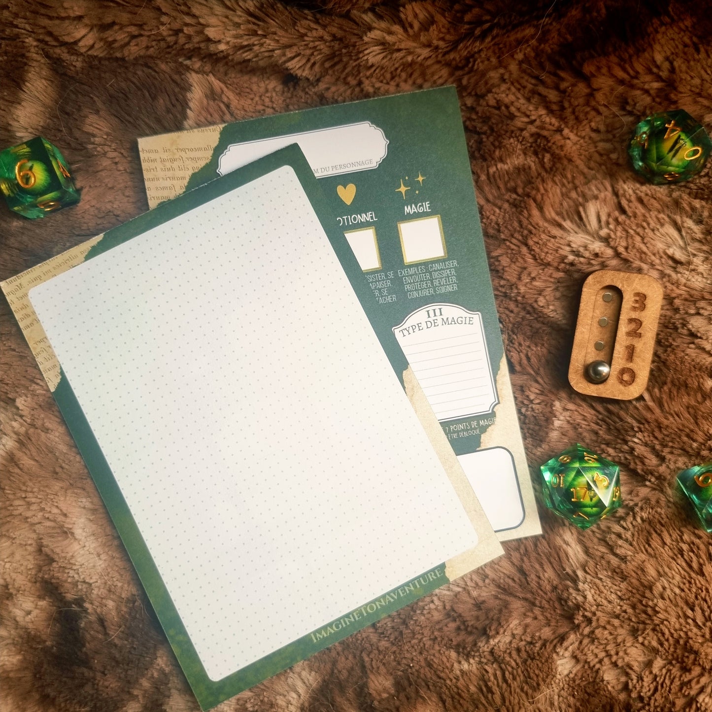 Saga - Au seuil de l'aventure - Bloc de Fiches Personnages  A6 + compteur