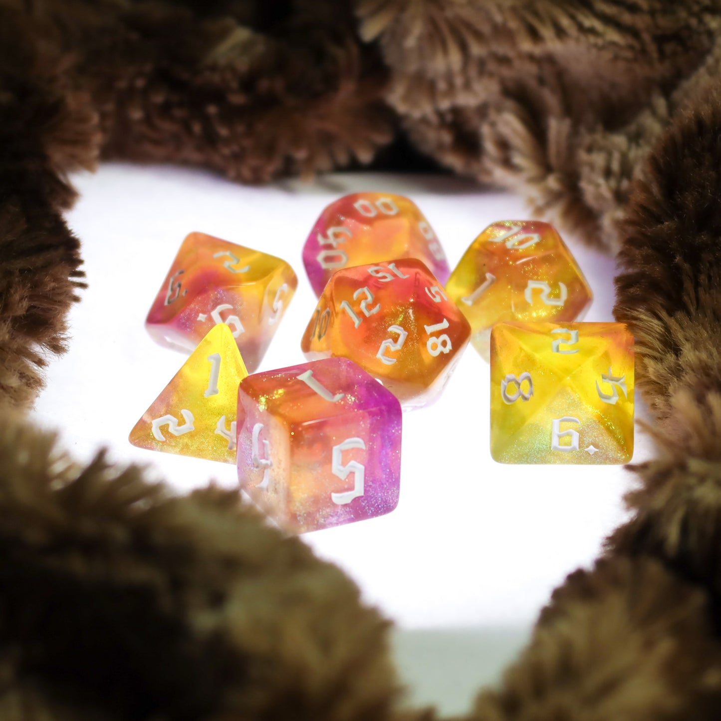 Set de dés avec pochon personnalisé Acidulé