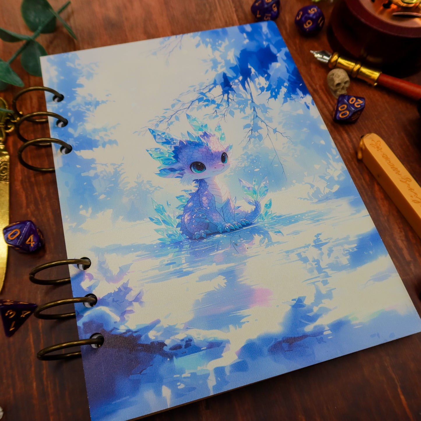 Carnet en bois Dragonnet de glace