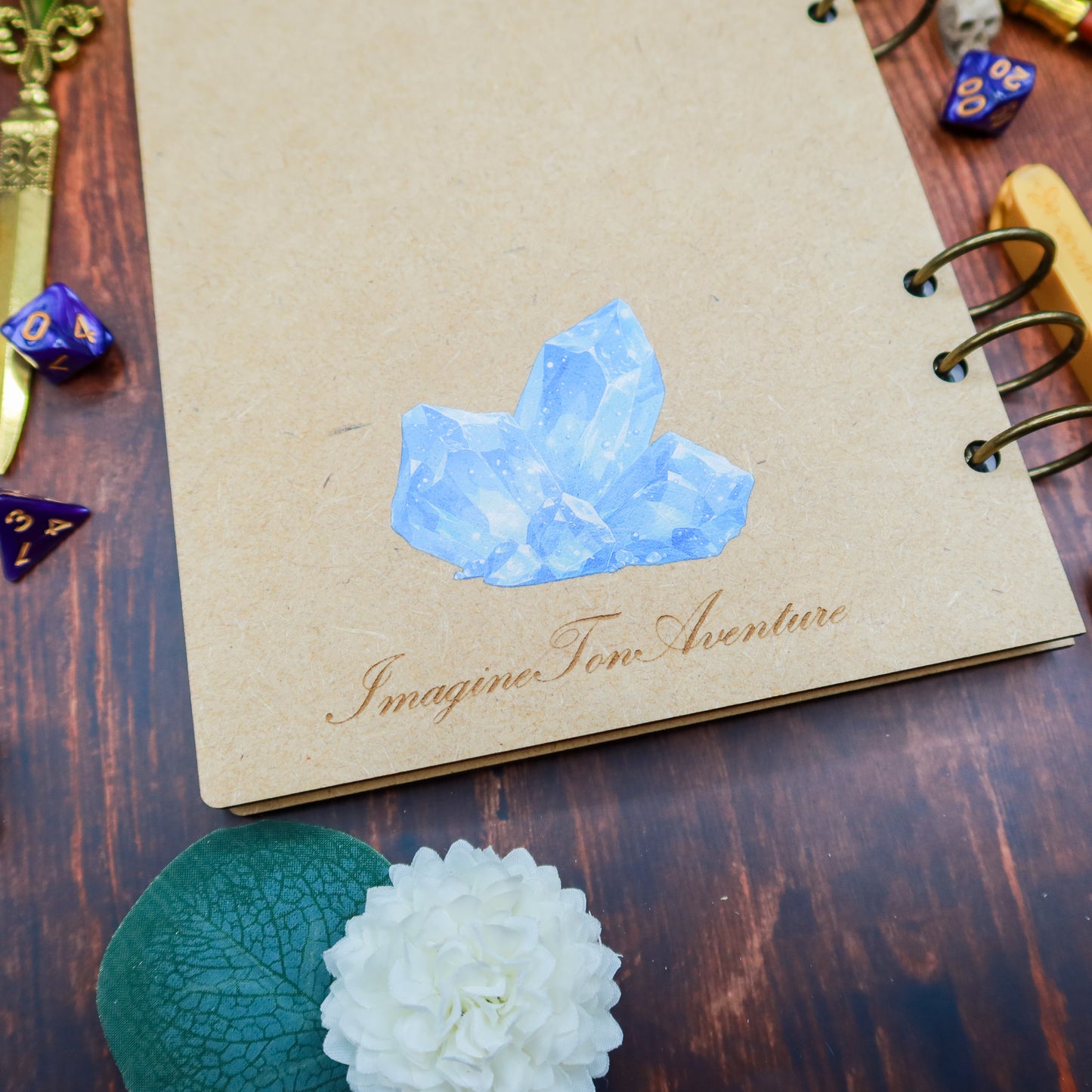 Carnet en bois Dragonnet de glace