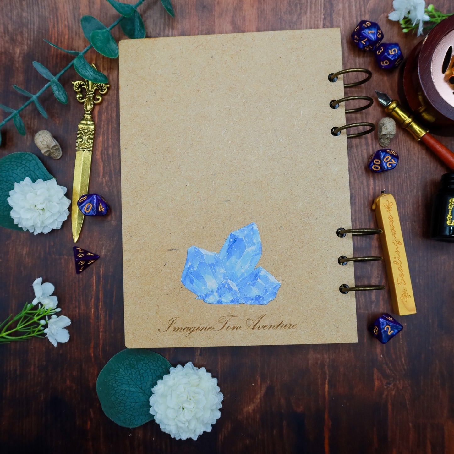 Carnet en bois Dragonnet de glace