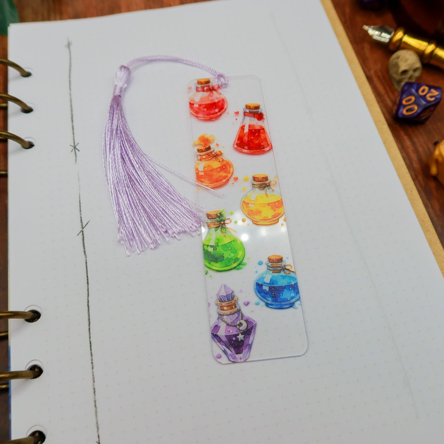 Marque-pages pour livres de JDR Potions arc-en-ciel