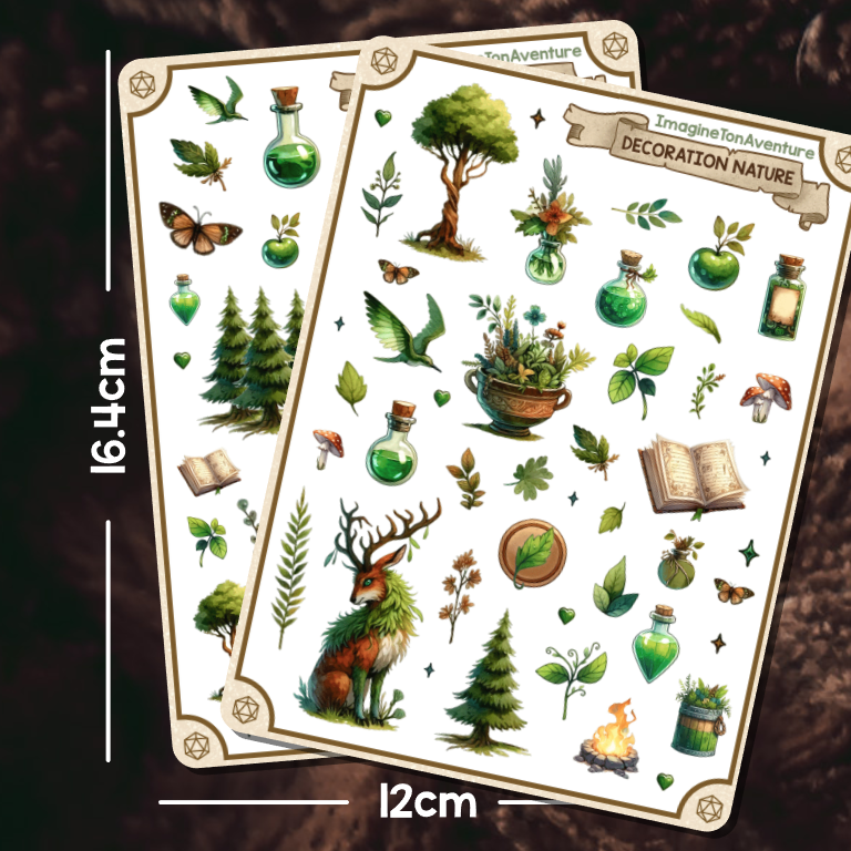 2 Planches d'autocollants Mat Décoration Nature