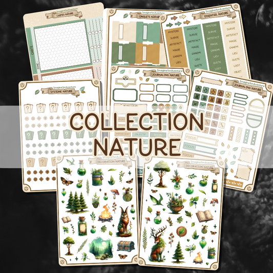 [COLLECTION COMPLETE] 8 Planches d'autocollants Mat Nature