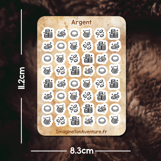 Planche d'autocollants Mat Argent
