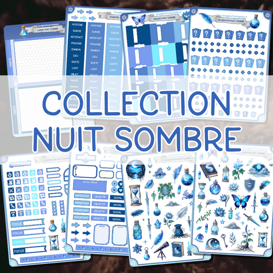 [COLLECTION COMPLETE] 8 Planches d'autocollants Mat Nuit Sombre
