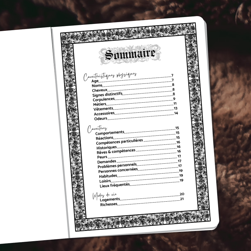 PNJ - Tables Aléatoires essentielles pour JDR solo ou sur table PDF