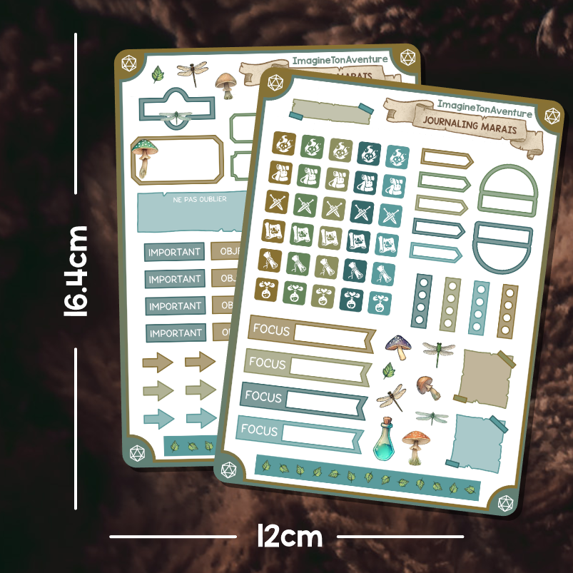2 Planches d'autocollants Mat Journaling Marais