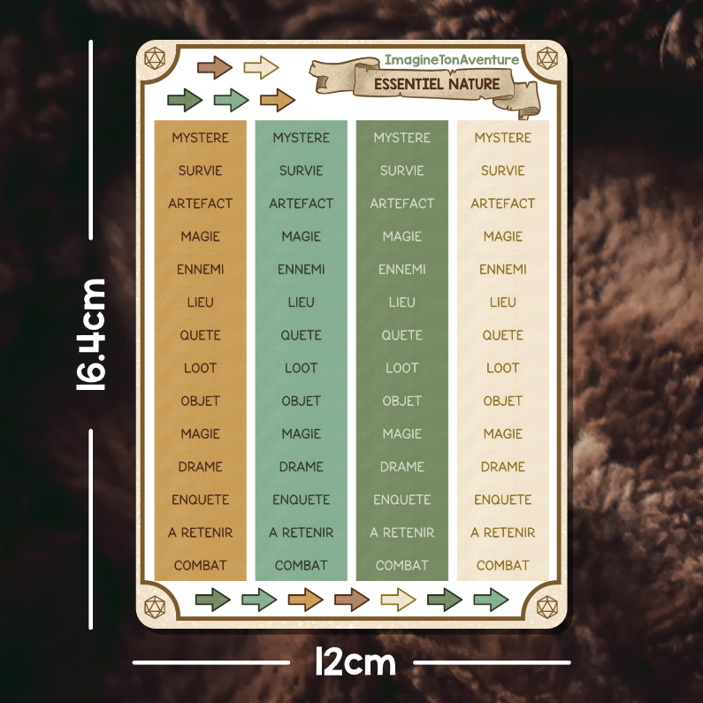 Planche d'autocollants Mat Essentiel nature