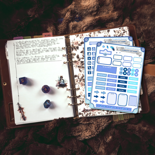 2 Planches d'autocollants Mat Journaling Nuit Sombre