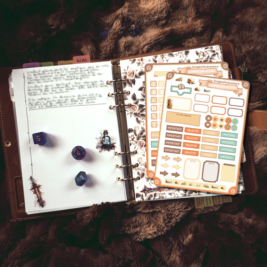 2 Planches d'autocollants Mat Journaling Ruines