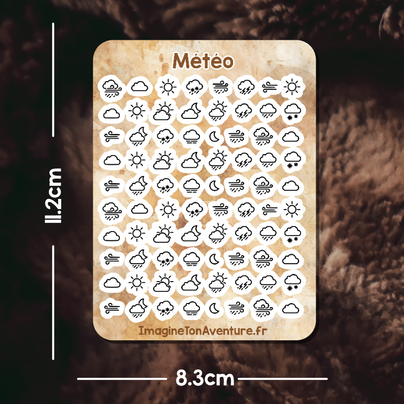 Planche d'autocollants Mat Météo