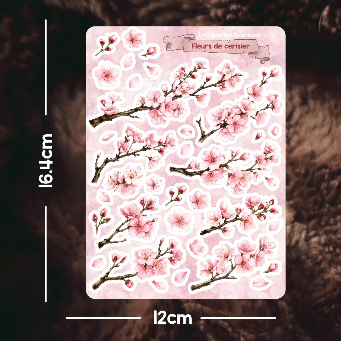 Planche d'autocollants mat Fleurs de cerisier