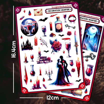 2 Planches d'autocollants Mat Décoration Vampire